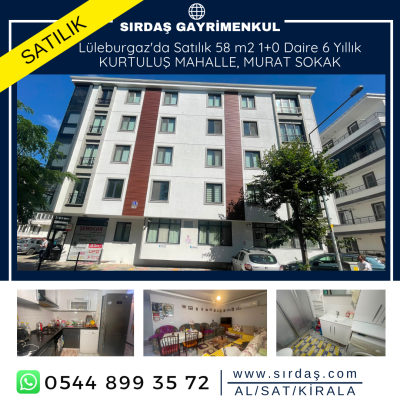 Lüleburgaz'da Satılık 58 m2 1+0 Daire 6 Yıllık