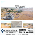 Pınarhisar'da Sanayi İmarlı Bölgede Satılık Arsa